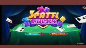 Teen Patti Lucky login screen showing email and phone login options with password field